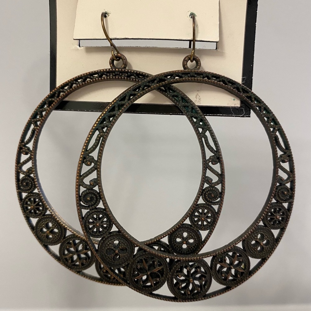 Boutique copper hoop earrings